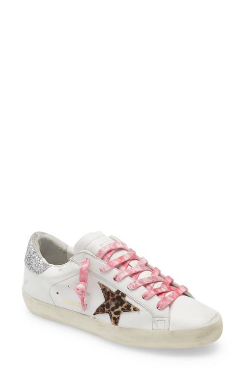 Golden Goose Super-Star Low Top Sneaker in White/Beige Brown Leo/Silver at Nordstrom, Size 9Us