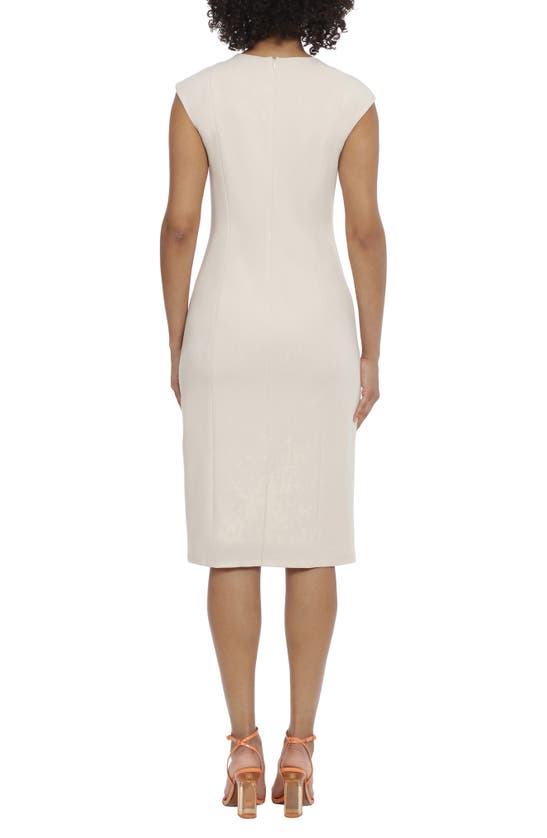 Maggy London Twist Neck Midi Sheath Dress In Horn | ModeSens