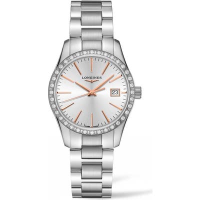 Longines Conquest Classic Diamond Bracelet Watch,