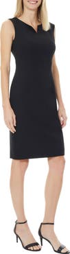 KASPER Notch Neckline Sleeveless Sheath Dress