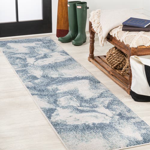 Jonathan Y Petalo Abstract Two-tone Modern Area Rug In Blue/cream