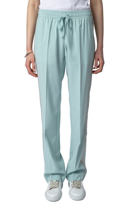 Zadig & Voltaire Pomy Crepe Trousers In Celadon
