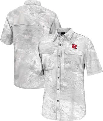 Men's Colosseum White Rutgers Scarlet Knights Realtree Aspect Charter  Full-Button Fishing Shirt