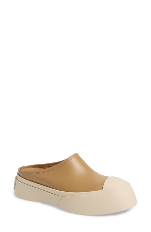 Shop Marni Pablo Leather Mule Sneaker In Cream