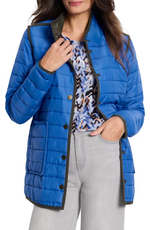 Shop Nic + Zoe Nic+zoe Allovette Reversible Quilted Jacket In Blue Multi