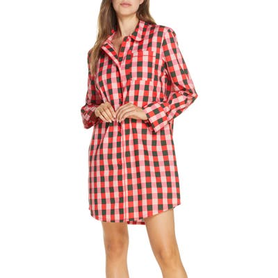 Ban. do Buffalo Check Cotton Poplin Sleep Shirt, Pink