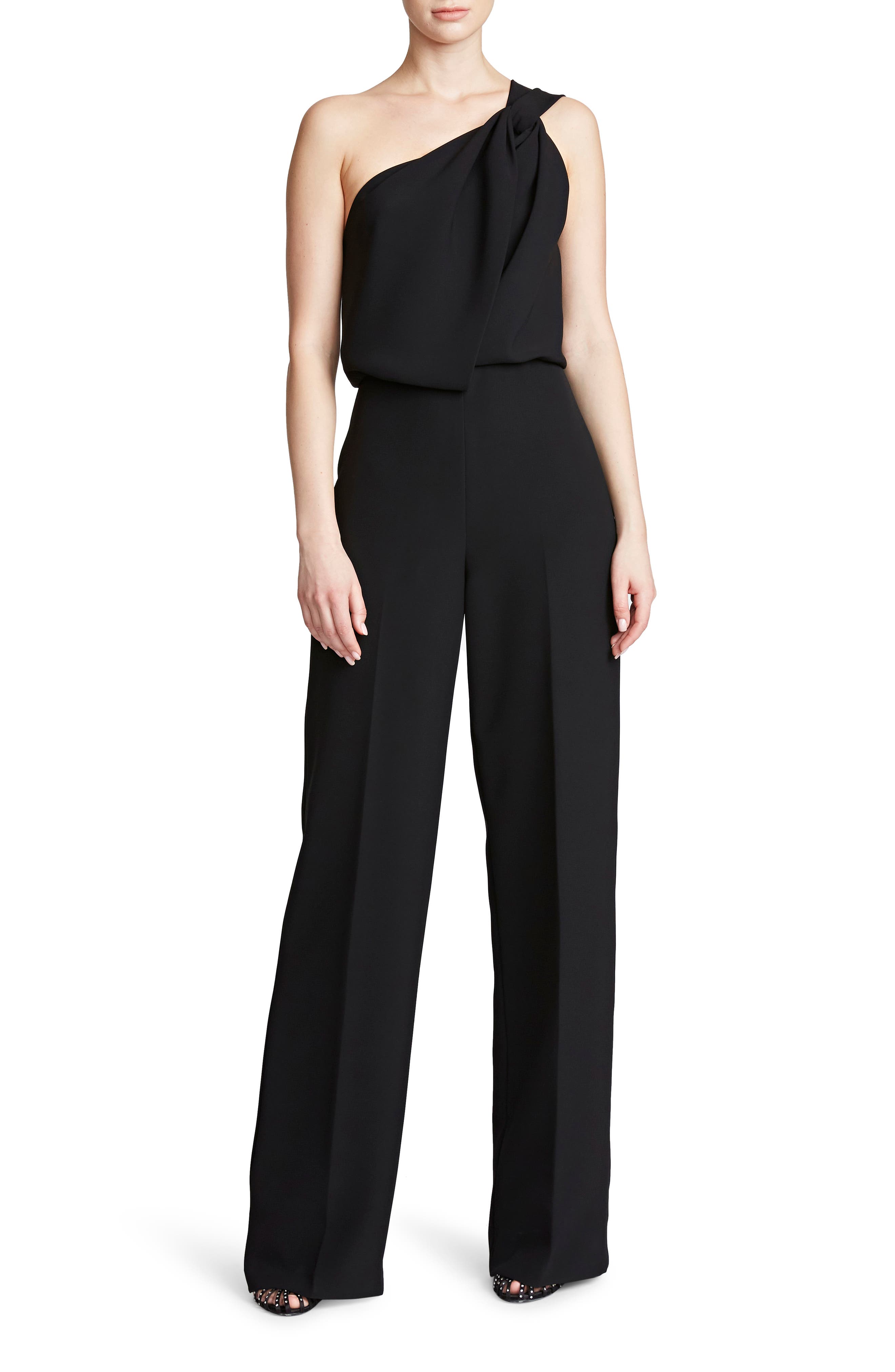 halston crepe jumpsuit