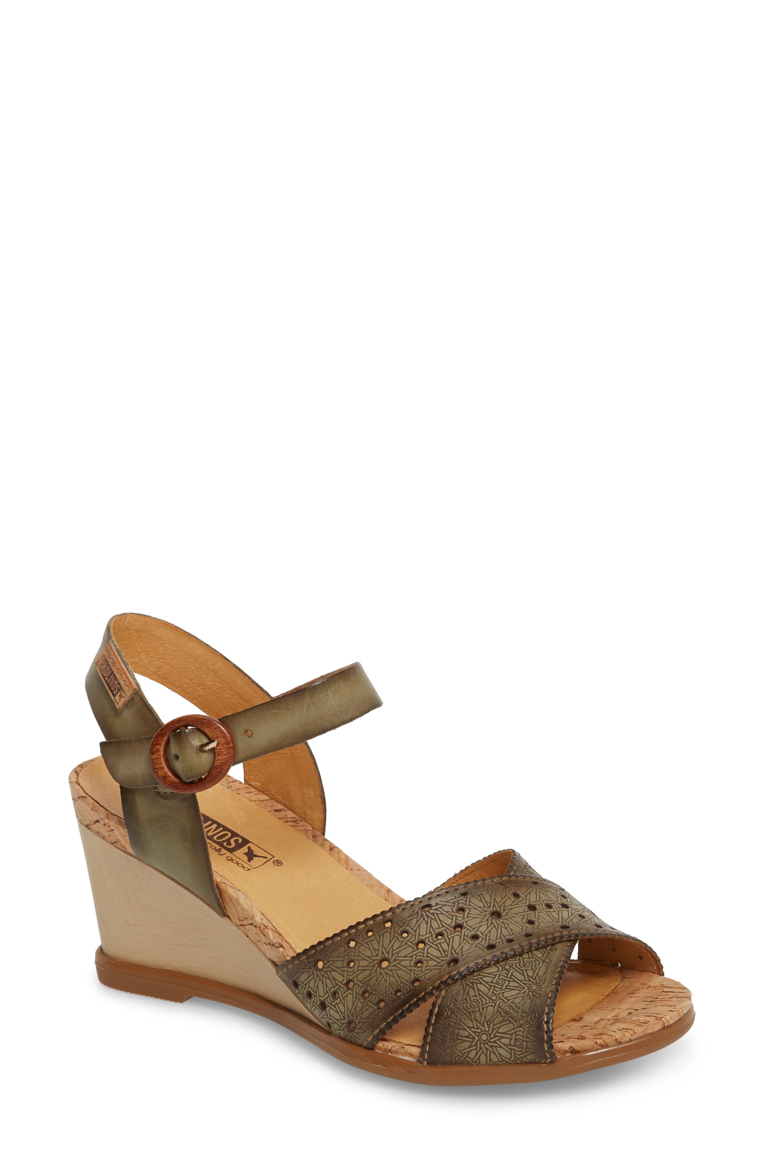 Pikolinos Vigo Wedge Sandal, Metallic