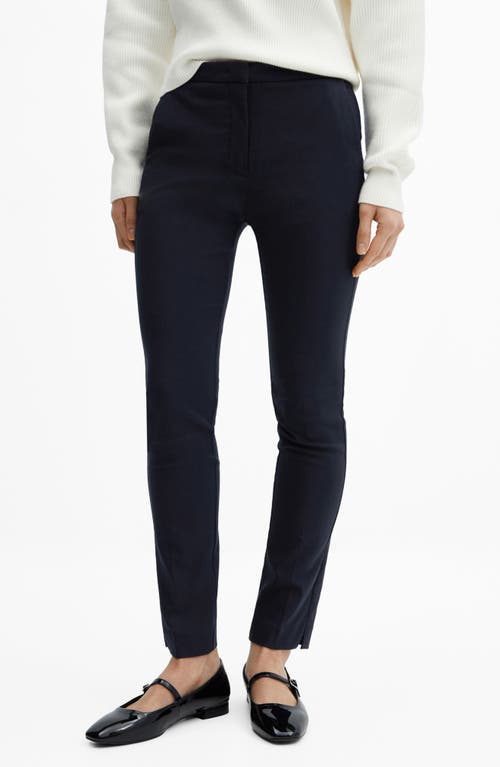Mango Crop Skinny Pants In Dark Navy