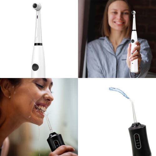 Pursonic Mario Lopez Usb Rechargeable Electric Toothbrush & Usb Water Flosser In White