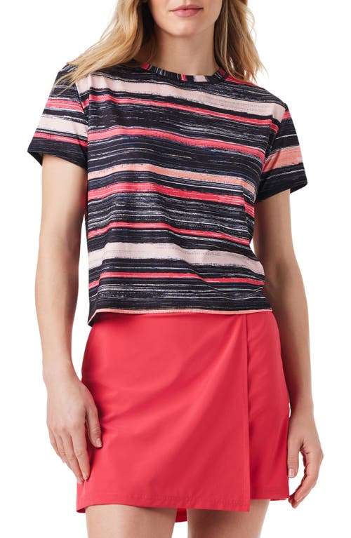 Painted Stripe Flow Fit T-Shirt in Pink Multi
