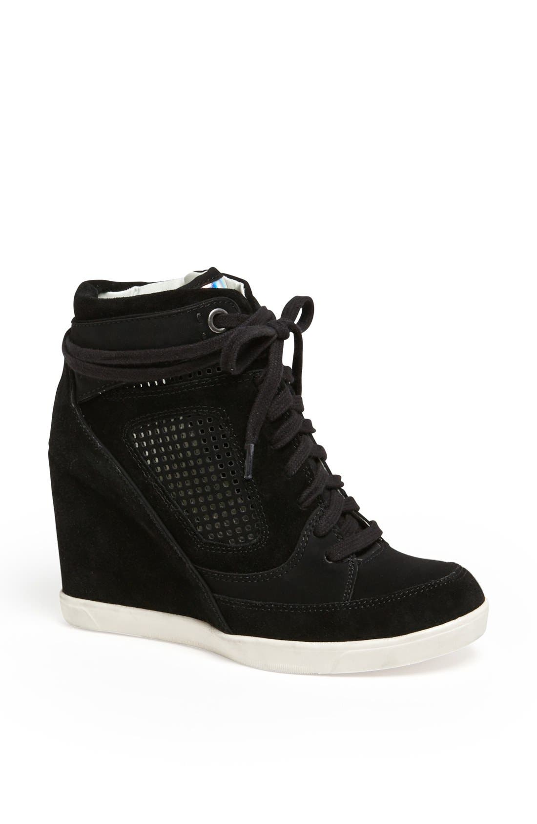 black high top wedge sneakers