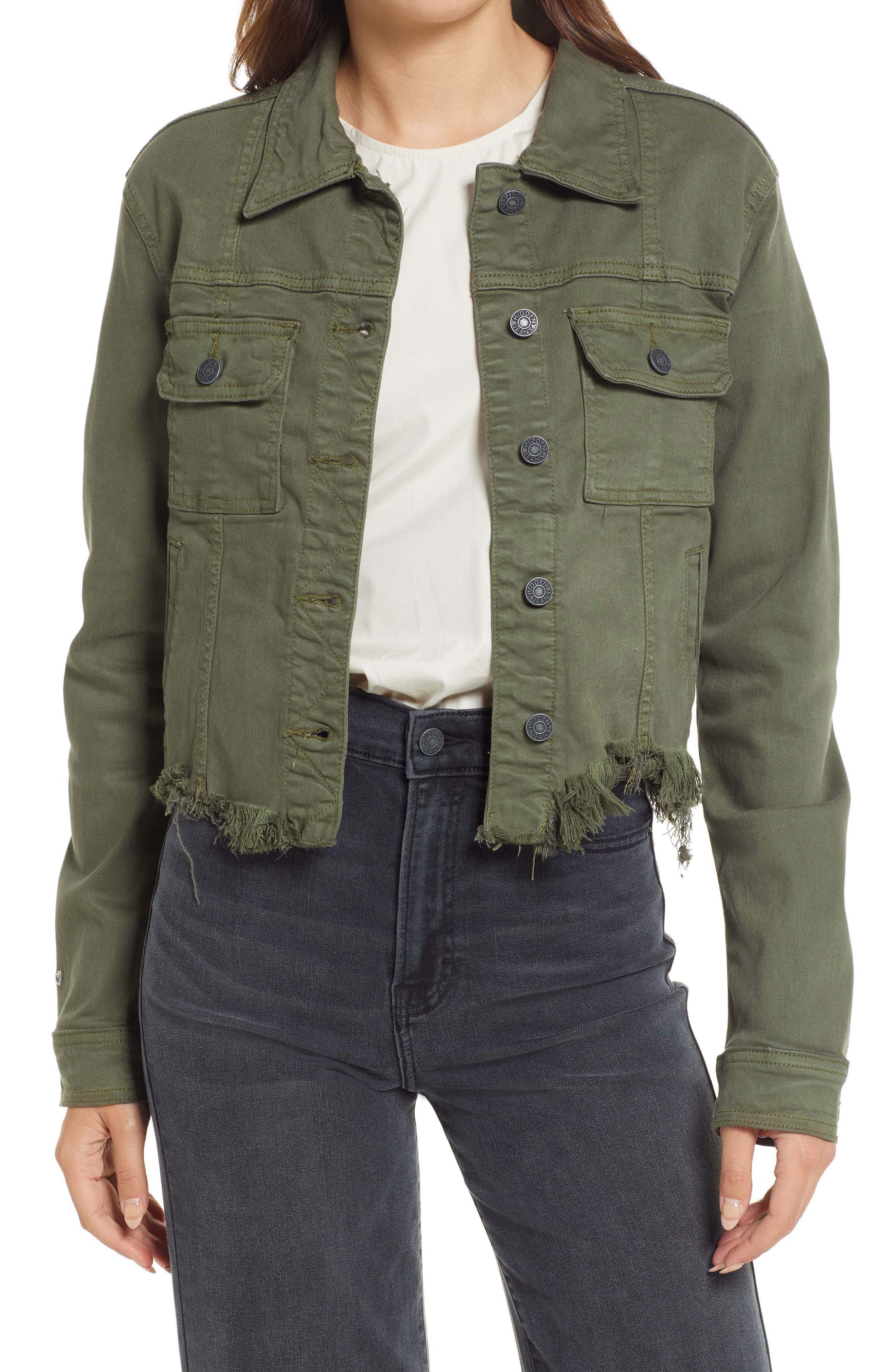 long green denim jacket