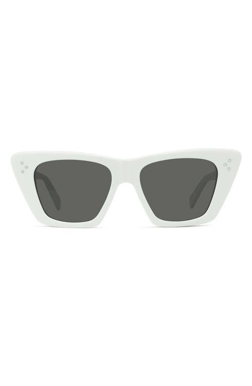 Shop Celine 51mm Cat Eye Sunglasses In Ivory/smoke
