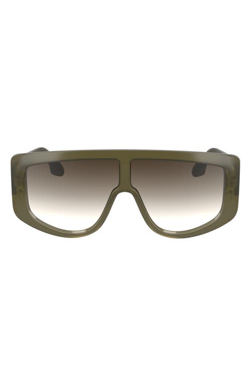 Shop Victoria Beckham Denim 61mm Tea Cup Shield Sunglasses In Olive