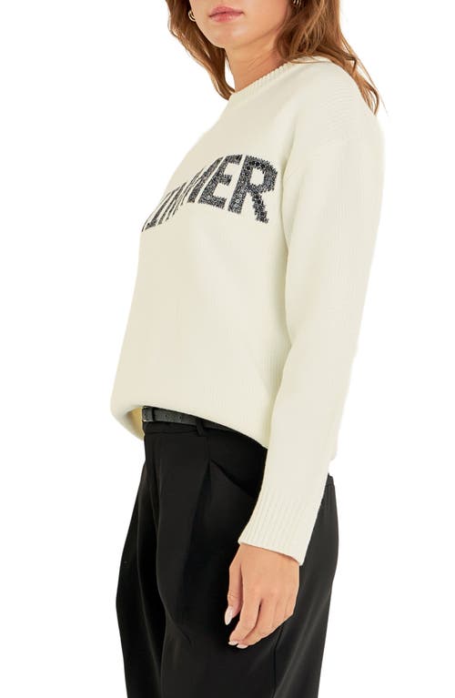 English Factory Sequin Sweater In Off White
