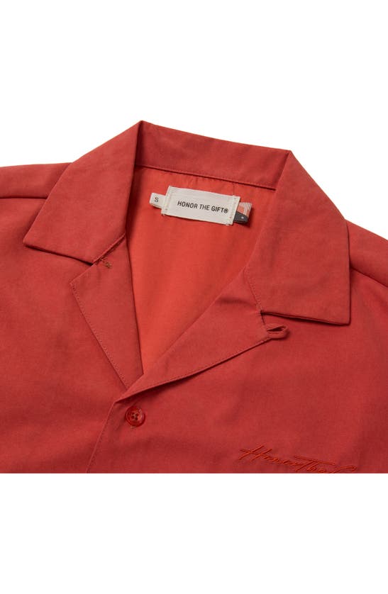 Shop Honor The Gift Peached Camp Shirt In Brick