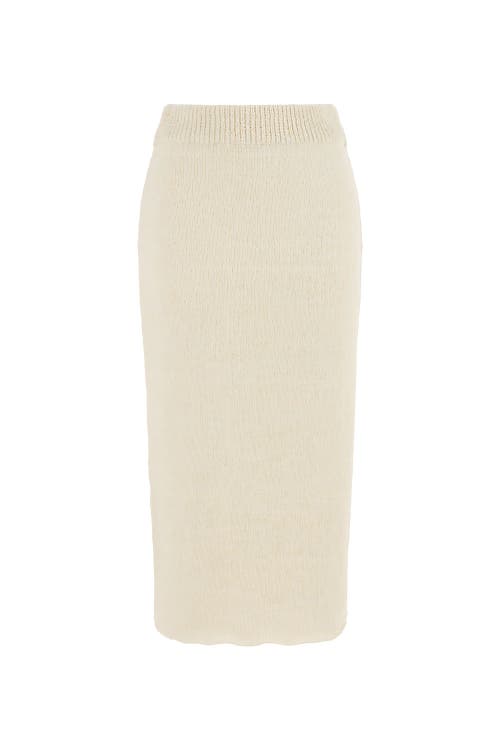 Shop Nocturne Knit Midi Skirt In Ivory