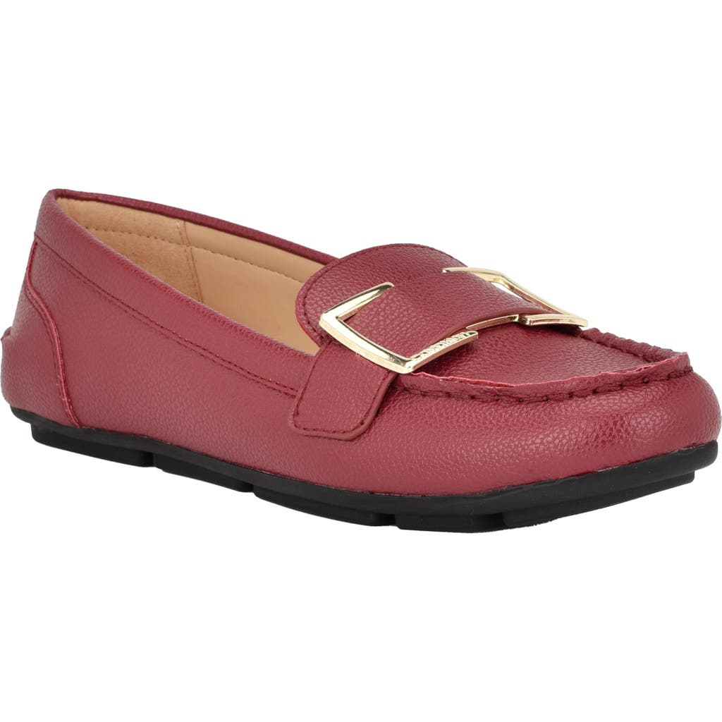 Calvin Klein Lydia Driving Shoe in Dark Red 