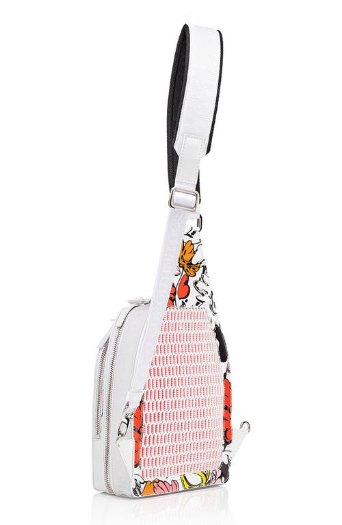 Shop Christian Louboutin Loubifunk Leather & Jacquard Backpack In Bianco/multi/bianco