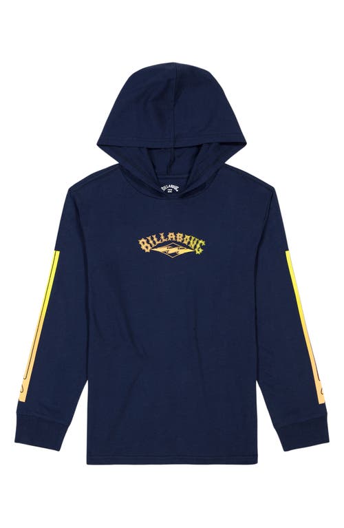 BILLABONG BILLABONG KIDS' GRAD LONG SLEEVE HOODED GRAPHIC T-SHIRT