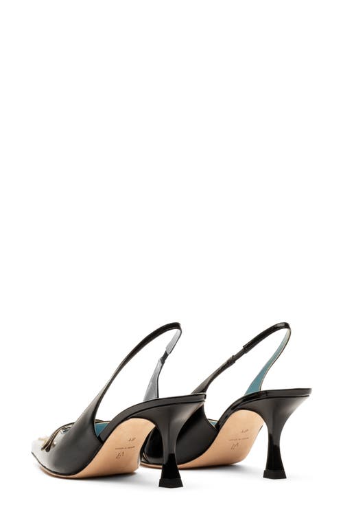 Frances Valentine Vivian Pointed Toe Slingback Pump In Leather Black