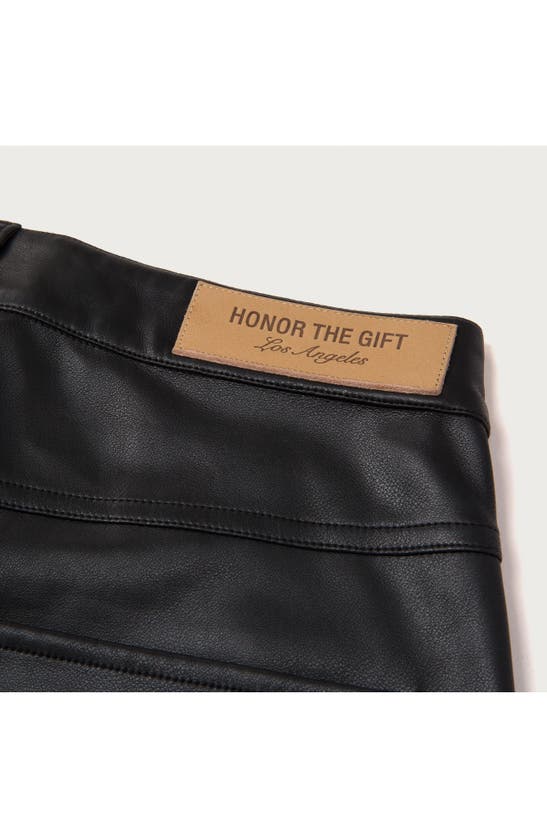 Shop Honor The Gift Faux Leather Shorts In Black