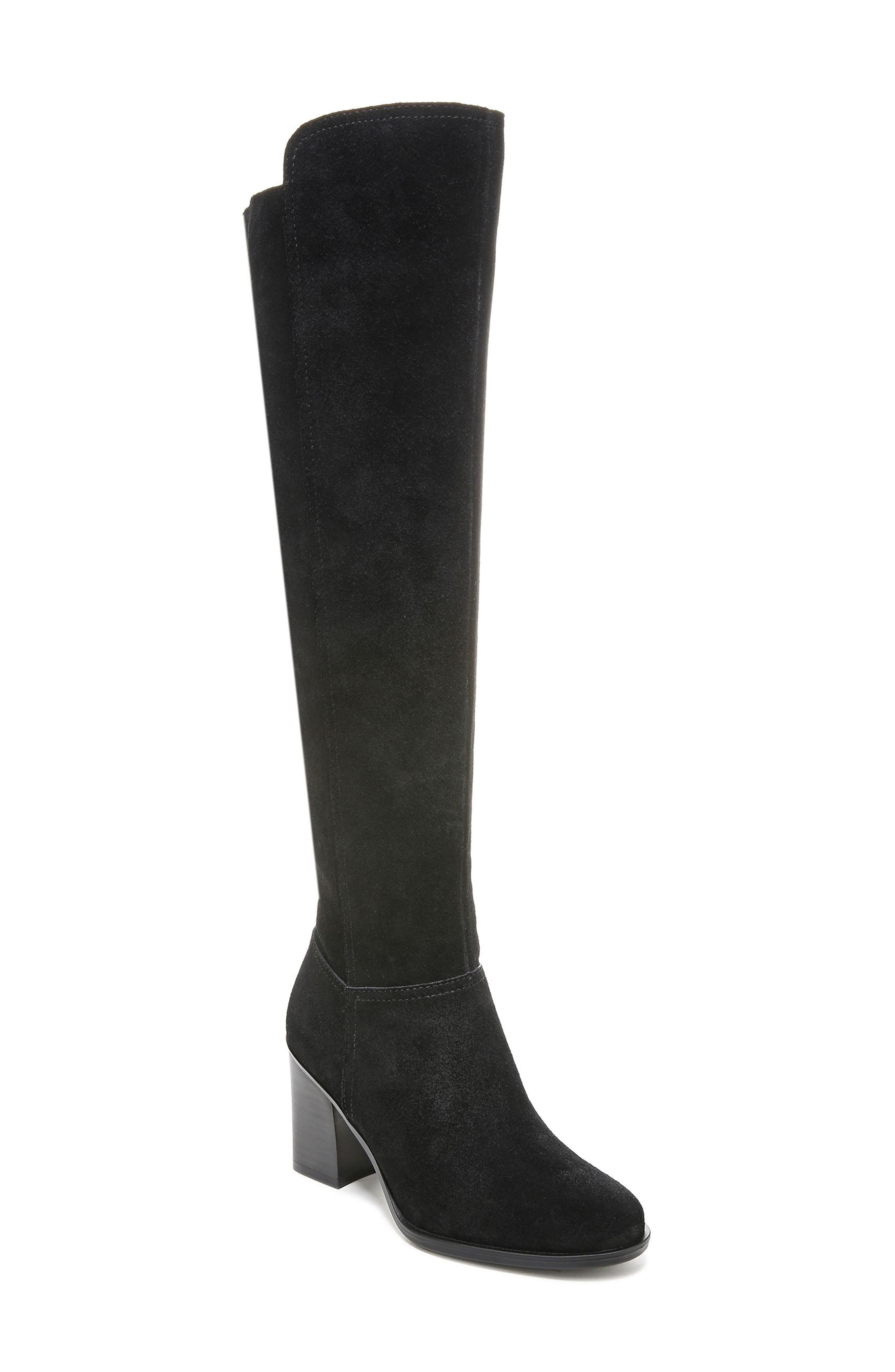 black suede tall boots