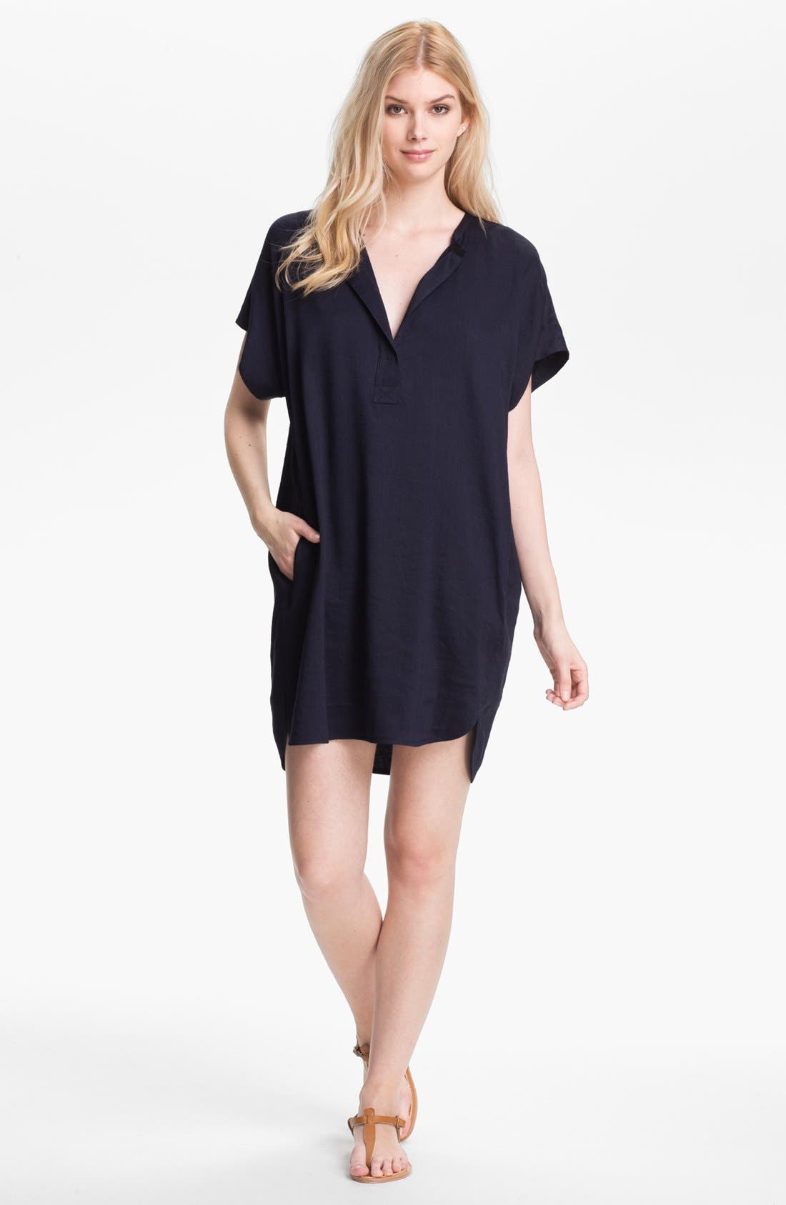 linen blend tunic dress