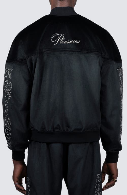Pleasures Unquote Velour Track Jacket In Black