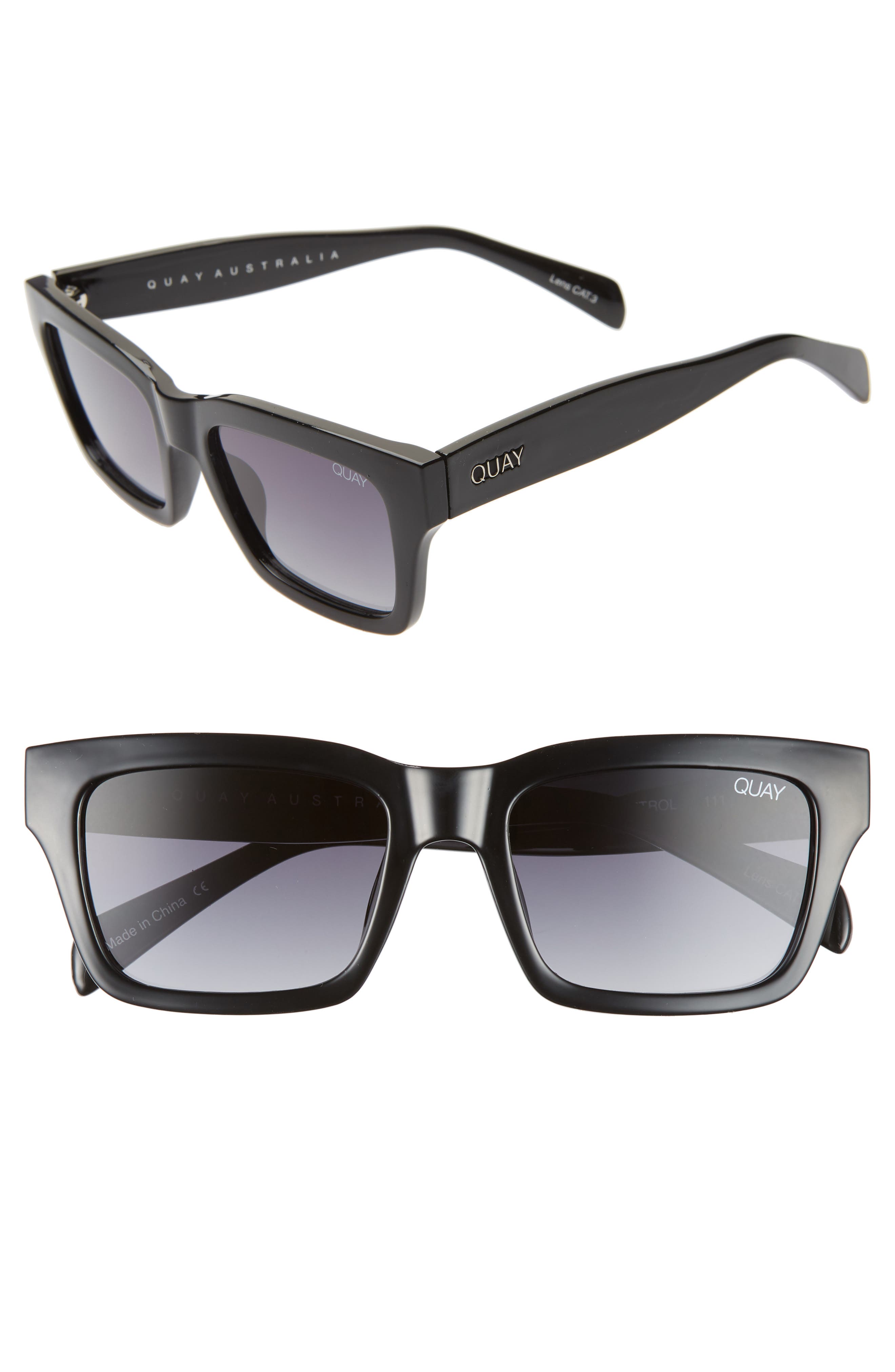 Quay Australia In Control 44mm Rectangle Sunglasses Nordstrom