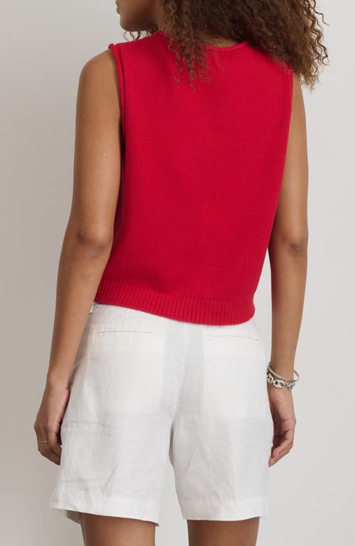 Alex Mill Soho Scoop Linen Cotton Vest In Crimson In Red