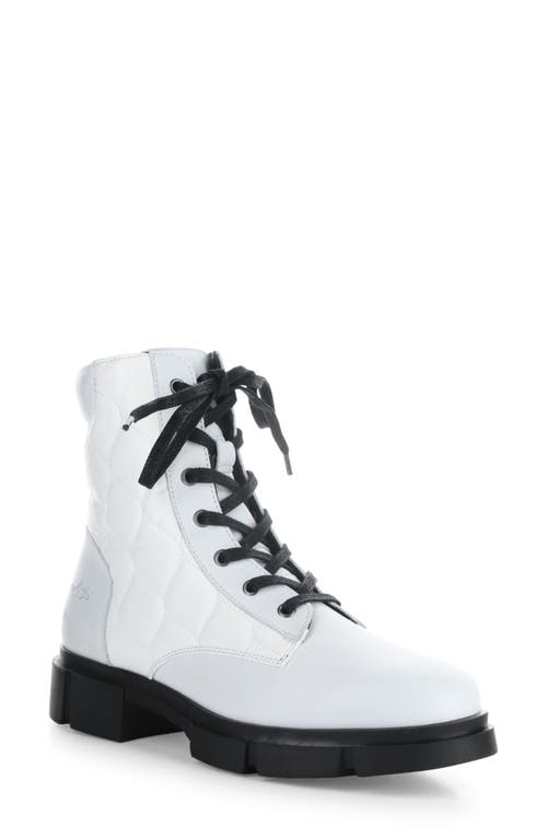 Shop Bos. & Co. Libel Quilted Waterproof Combat Boot In White Feel/acolchoado