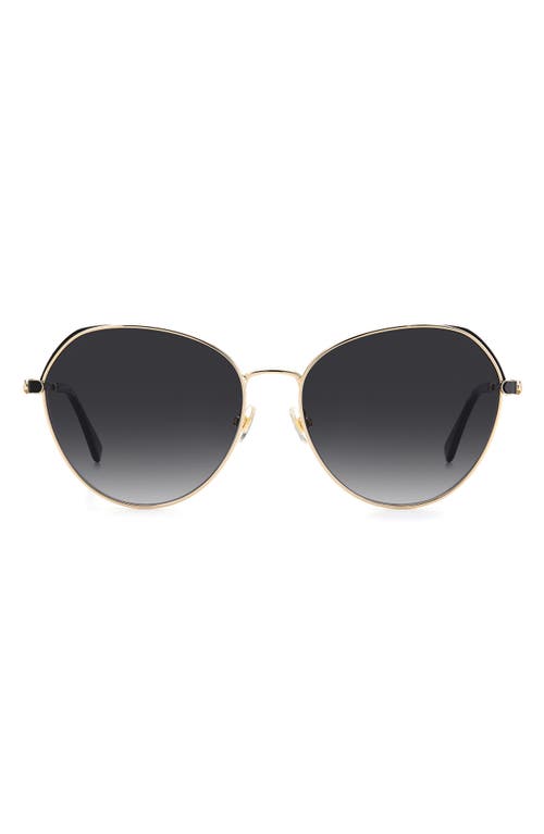 Kate Spade New York octavia 59mm gradient round sunglasses in Gold Black /Grey Shaded at Nordstrom