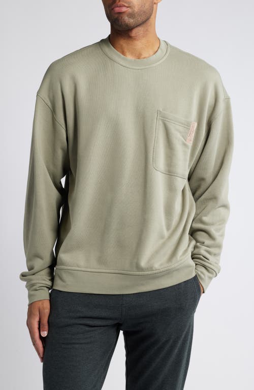 Lunya Reversible Cotton Blend Lounge Sweatshirt in Shaded Olive 