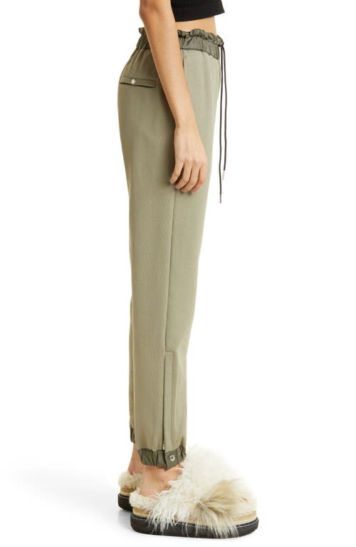Shop Sacai Cotton Jersey Sweatpants In L/khaki