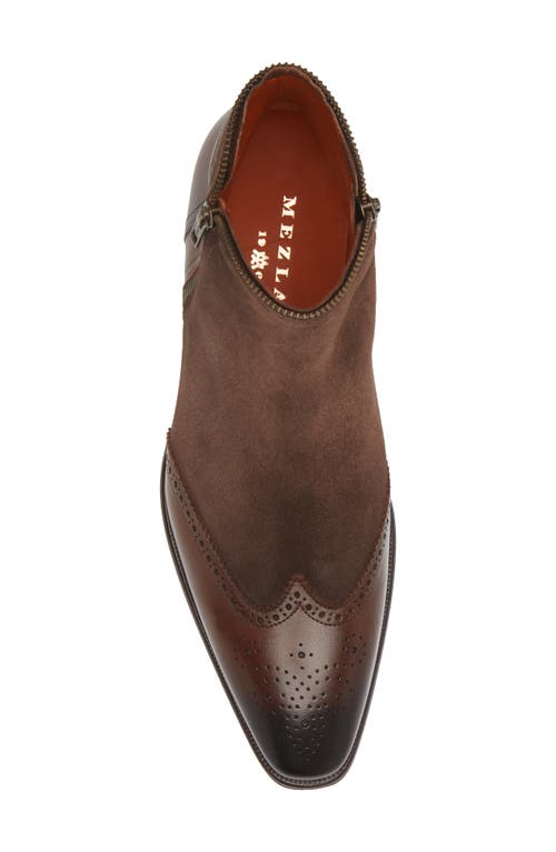 Mezlan Camilleri Wingtip Ankle Boot In Brown