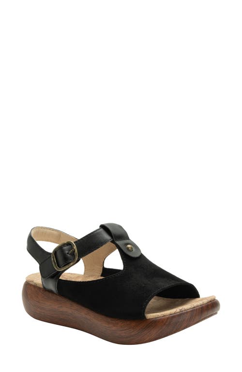 Betsie Slingback Platform Sandal in Stretch Black