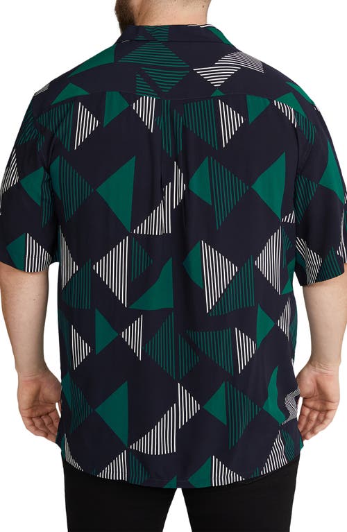 Shop Johnny Bigg Travis Relaxed Fit Geo Print Camp Shirt In Navy