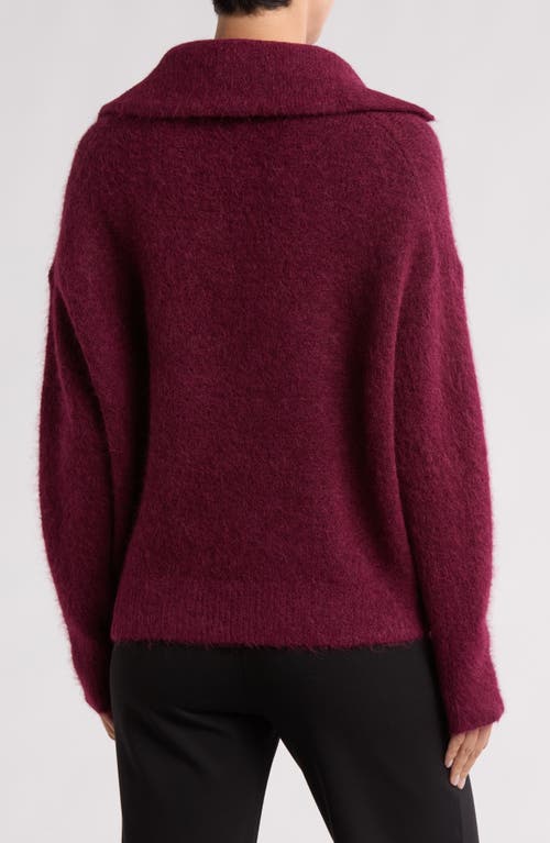Vince Quarter Zip Sweater In Deep Iris