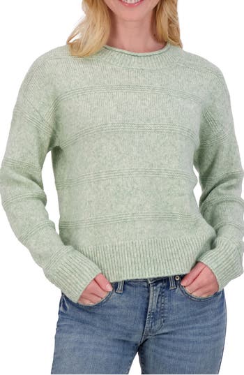 Lucky Brand Textured Crewneck Sweater In Green Bay