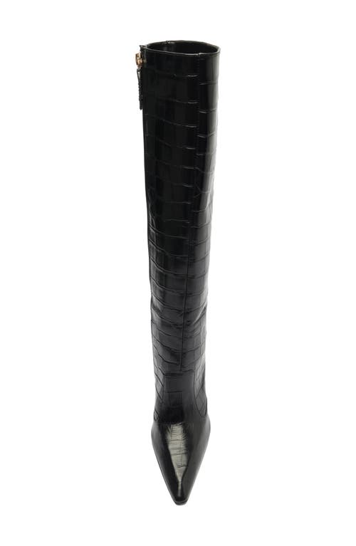 Shop Schutz Ciara Pointed Toe Knee High Boot In Black