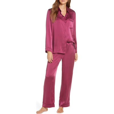 Papinelle Silk Pajamas, Burgundy