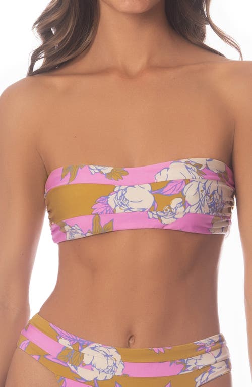 Maaji Pink Fiore Lianna Multifit Reversible Bikini Top In Pink