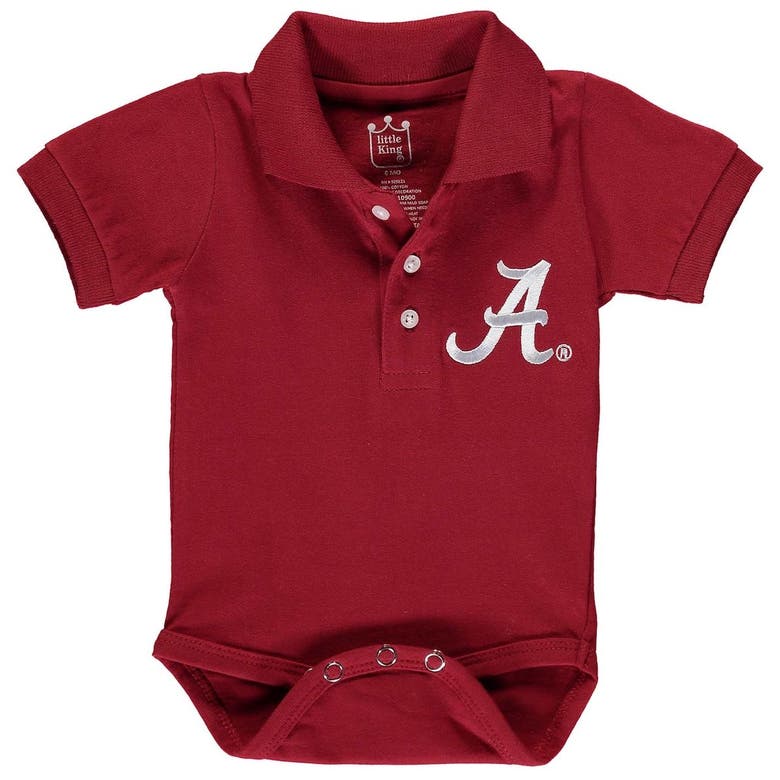 Little King Babies' Infant Crimson Alabama Crimson Tide Polo Bodysuit