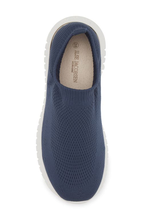 Ilse Jacobsen Knit Slip-on Sneaker In Orion Blue