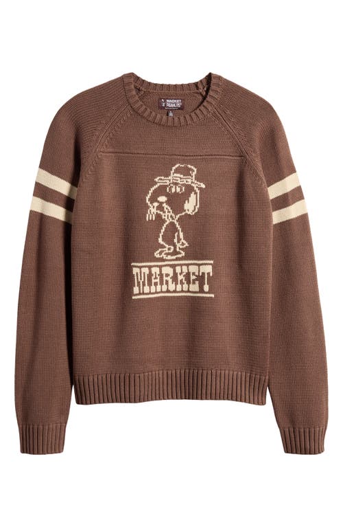 Shop Market X Peanuts Spike Cotton Blend Crewneck Sweater In Brown