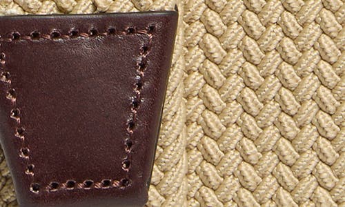 Johnston & Murphy Stretch Woven Belt In Khaki Knit