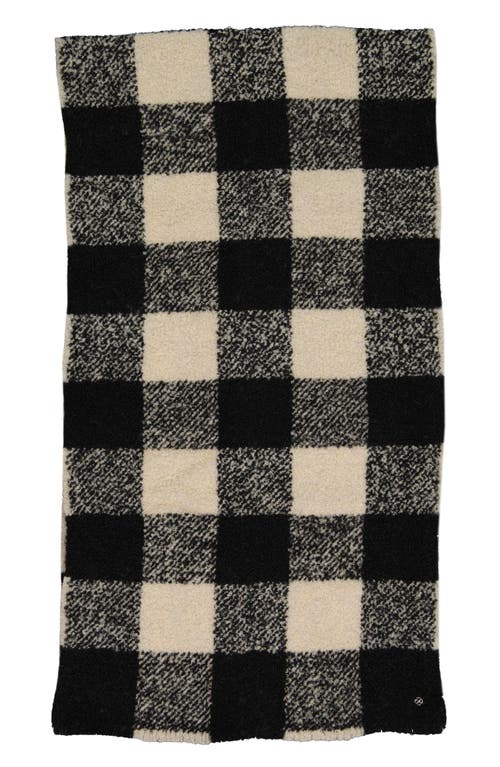 kate spade new york autumn check wool blend oblong scarf in Black
