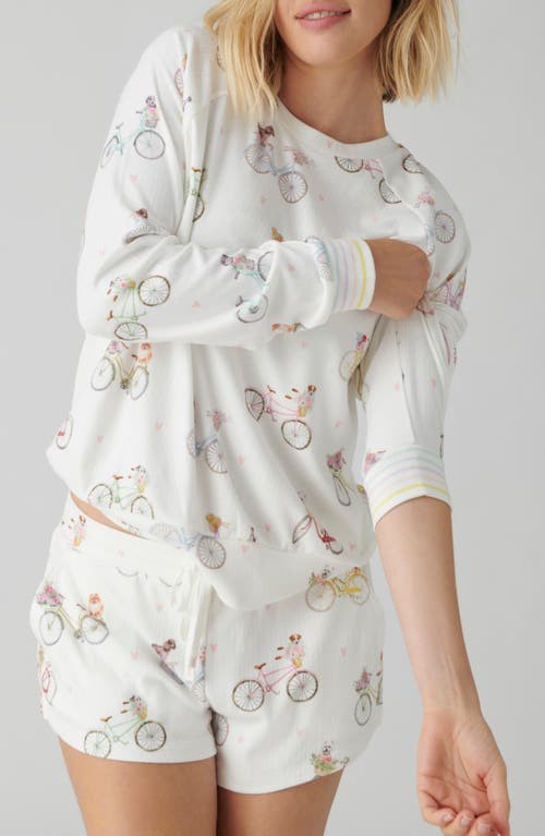 Shop Pj Salvage Floral Market Pointelle Pajama Top In Ivory